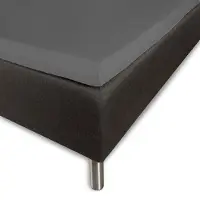 Borg Living Konvoluttlaken 210x210x8 cm - Grå - 100% bomullssateng - Laken til overmadrass