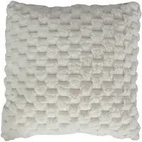 Nordstrand Pyntepute - 45x45 cm - Hvit - Fuskepels sofapute - Eksklusiv vaffelstruktur -