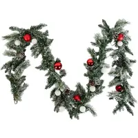Luca Lighting Julekrans hvit med rød 270 cm inkl. LED med timer - Jack