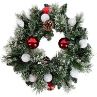 Luca Lighting Julekrans hvit med rød 45 cm inkl. LED med timer - Jack