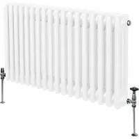 MonsterShop Tradisjonell 3-kolonne radiator - 600 x 832 mm - hvit