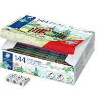 Staedtler Fargeblyanter, Noris Colour 185, assorterte farger - klassepakke med 144 stk.