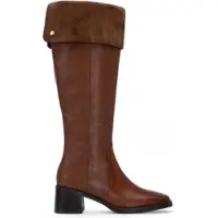Carmela for woman. 16269101-CAMEL Leather Boots 162691 brown (38), 3 to 5 cm, Zip, Casual, Classic