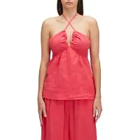 Sundek Garment-dyed Linen Ermeløs Bluse