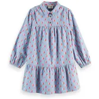 Scotch & Soda Cotton Flannel Printed Kjole Med Lange Ermer