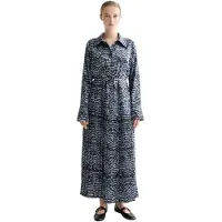 Scotch & Soda Belted Pleated Hem Lang Ermet Midi-kjole