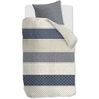 Essenza Mønstret sengetøy 140x200 cm - Sengsett i 100% myk bomull - Ropes Navy - Riviéra Maison sengetøy