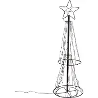Luca Lighting Julegulvlampe svart tre 150 cm inkl. LED RGB med timer IP44 - Ugoku