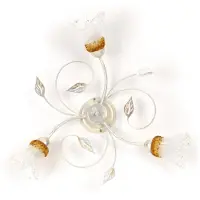 ONLI Lancia taklampe, elfenbensfarget, 3 lyskilder, jern, glass