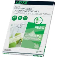 Leitz Selvklebende Lamineringslommer A4 80 Mikron 100 Enheter