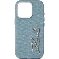 Karl Lagerfeld FW Jeans iPhone 16 Pro-etui med signaturlogo – blå