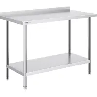 Vevor 24 x 48 x 36 tommer arbeidsbord i rustfritt stål, kommersielt arbeidsbord for matlaging. Kraftig arbeidsbord for matlaging, arbeidsbord i metall med justerbar høyde for restauranter, hjem og hot