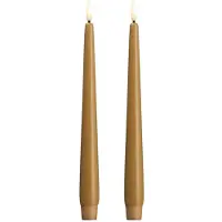 Moods & More LED taper candle - Slim - Honey mustard - 23x250 mm - 2 pcs
