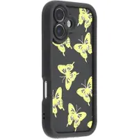 Mtp Products iPhone 17 TPU-deksel med sommerfugltrykk - Gul / svart