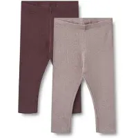 Wheat Leggings - 2-pack - Rib - Bomull/Modal - Maddy - Purple Fo - - 74 - Leggings
