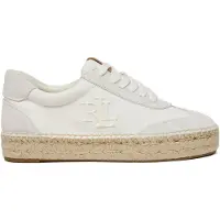 Ralph Lauren for woman. 802959230001 Luize espadrille shoes in white suede (38), Flat, 1 to 3 cm, Laces, Casual
