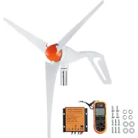 Vevor 500W vindturbingenerator, 12V vindturbinsett, 3-blads vindkraftgenerator med anemometer, MPPT-kontroller og justerbar vindretning, egnet for hjem, gård, bobiler, båter
