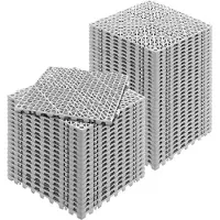Vevor Modulær sammenlåsende pute, 50-pakning 30 x 30 cm skjøtematter for drenering, myke PVC-sammenlåsende dreneringsgulvfliser, sklisikre dreneringshull for toalett, bad, kjøkken, basseng, våtrom, gr