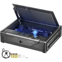 Vevor Våpenskap for pistoler Biometrisk våpenskap med 3 tilgangsveier for 2 pistoler