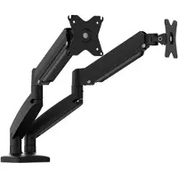 J5CREATE JTSA102 - Monteringssett (skjermarm, klemmemonteringsbase, kausemontering) - for 2 LCD-skjermer - ergonomisk, dual - aluminium, plastikk, stål - svart - skjermstørrelse: 17-32 - skrivebordsm