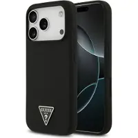 GUESS MagSafe-etui i silikon med trekantlogo for iPhone 17 Pro - svart