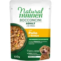 NATURAL TRAINER Bocconcini Adult Small & Toy biter i saus - Sparepakke: 12 x 100 g kylling