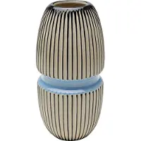 Kare Vase Calabria, blå/beige, porselen, håndlaget