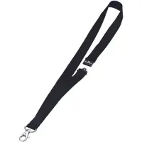 Durable Keyhanger tekstilhalsbånd 20 mm sort - (10 stk.)