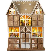 Wellhome Led-adventskalender I Kryssfiner Med Eskesett Og Lys