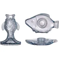 Creative Collection Bloomingville Linley lysestake, blå, glass