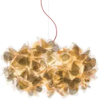 Slamp hengelampe Clizia Mama Non Mama, Ø53 cm, gull/rød