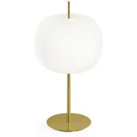 Kdln bordlampe Kushi XL, messing/hvit, høyde 60 cm, dimbar