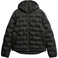 Superdry for man. M5012045A Black quilted hooded coat (XL), Casual, Recycled Polister, Sustainable