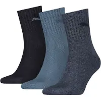 Puma Short Crew Socks Unisex (3-Pack), Clothing, Denim Blue, 39-42