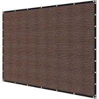 Vevor 90 % solskjermduk, 8 x 12 fot pergola-skjermduk med maljer i rustfritt stål, solskjermingsduk med 140 GSM HDPE-materiale, for utendørs, terrasse, hage og bakgård (brun)