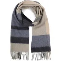 Profuomo Skjerf i Ull Colourblock Flerfarget Beige Grå Blå