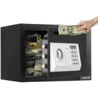 Vevor 0,6 kubikkfot droppsafe, droppsafe med passord og dreieknapp, kraftig kompakt kontantoppbevaringsboks med låsespor foran for kontanter, bankslipper, smykker, dokumenter, sedler, svart