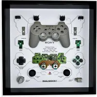 GRC Retro Art Sony PS1 Dual Shock 1-kontroller display - grå