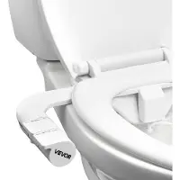 Vevor Bidettilbehør for toalett, selvrensende bidettoalettsetetilbehør - doble uttrekkbare dyser, justerbart vanntrykk, enkel å installere kaldtvannssprayer for bakre feminin vask, hvit