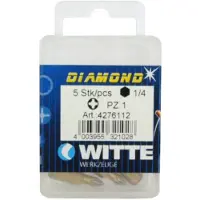 Witte Pz 1 Diamond Pozidriv Kryssformet Skrutrekkerbits 5 Enheter