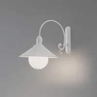 Argon Utendørs vegglampe Enduro, hvit, stål, glass, IP44, E27