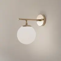 Opviq Vegglampe Roe, gullfarget, glass, høyde 24 cm, E14