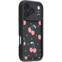 Mtp Products iPhone 17 Pro Stilig støtsikkert TPU-deksel med forhøyede kanter - svart / Kirsebær