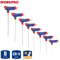 Workpro T-handle Spherical Tip 2-10mm Modular Series Unbrakonøkkelsett 8 Stykker