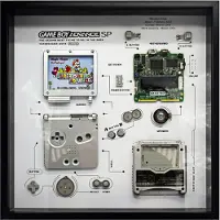 GRC Retro Art Nintendo Gameboy SP konsolldisplay - sølv