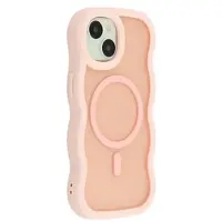 Mtp Products iPhone 15 Bølgekant magnetisk hybrid-deksel - rosa