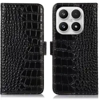 Mtp Products Xiaomi 17 Crocodile Series Lommebok-deksel i Lær med RFID - Svart