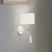 Duolla Vegglampe, hvit, stoff, leselampe