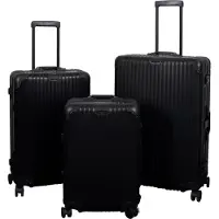 Borg Living Aluminiumskoffert - Luksuriøs reisekoffert - Svart med TSA-lås