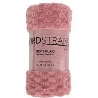 Nordstrand Fleece teppe - vaffelstruktur - 150x200 cm - Mykt rosa sofateppe -